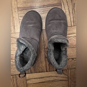 Gray Suede Winter Boots